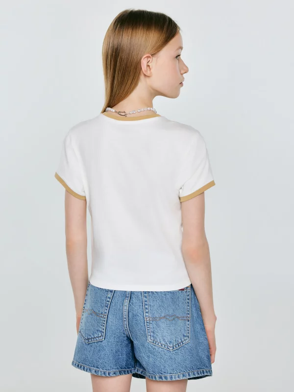 Koszulka dziewczęca z nadrukiem biała Bettarca 100