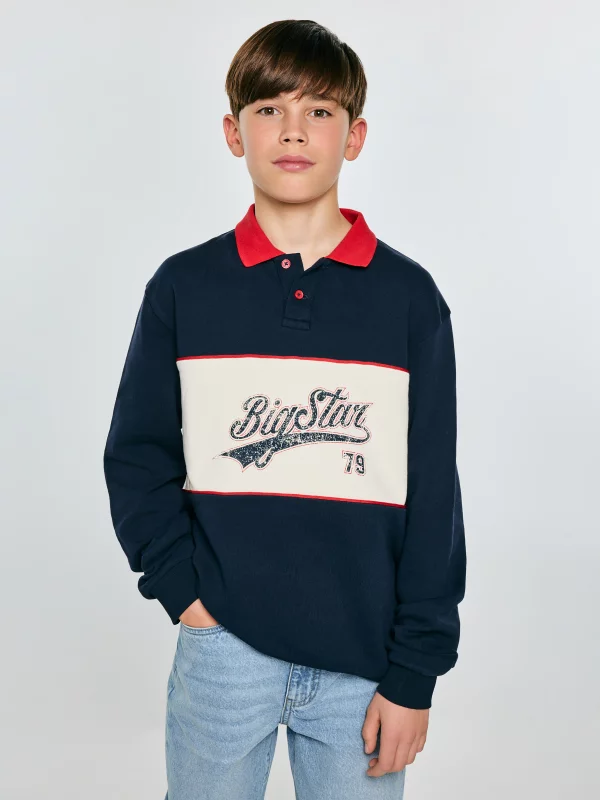 Bluza chłopięca polo granatowa Harmon 403