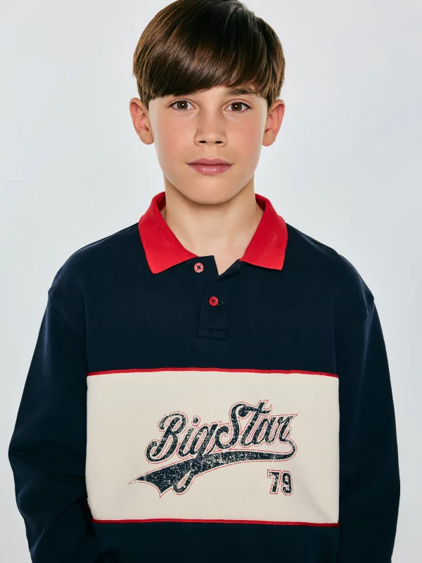 Bluza chłopięca polo granatowa Harmon 403