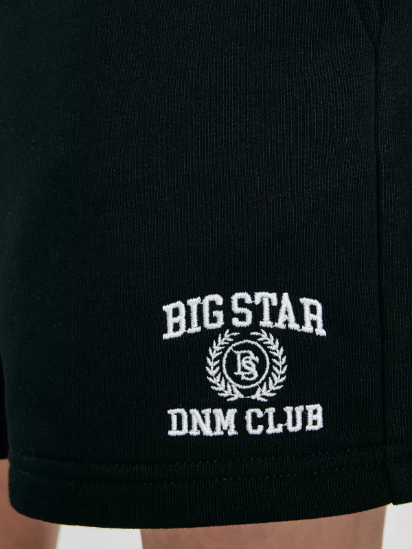 Szorty dziewczęce dresowe z haftem czarne Amaja 906