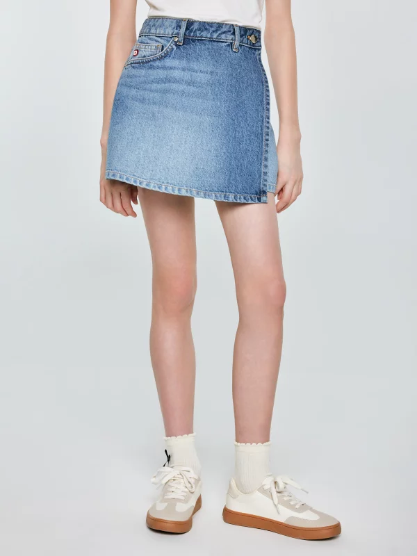 Spódnico-szorty dziewczęce jeansowe niebieskie Juni 466