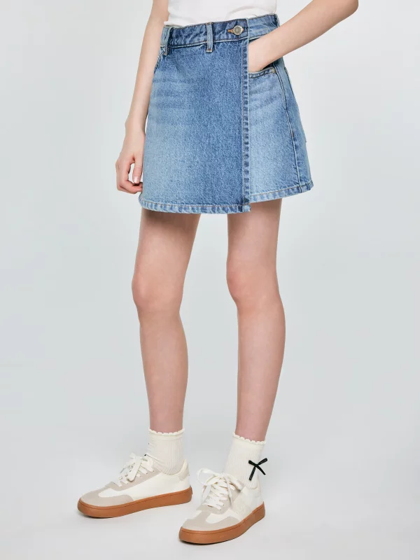 Spódnico-szorty dziewczęce jeansowe niebieskie Juni 466