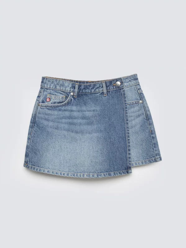 Spódnico-szorty dziewczęce jeansowe niebieskie Juni 466