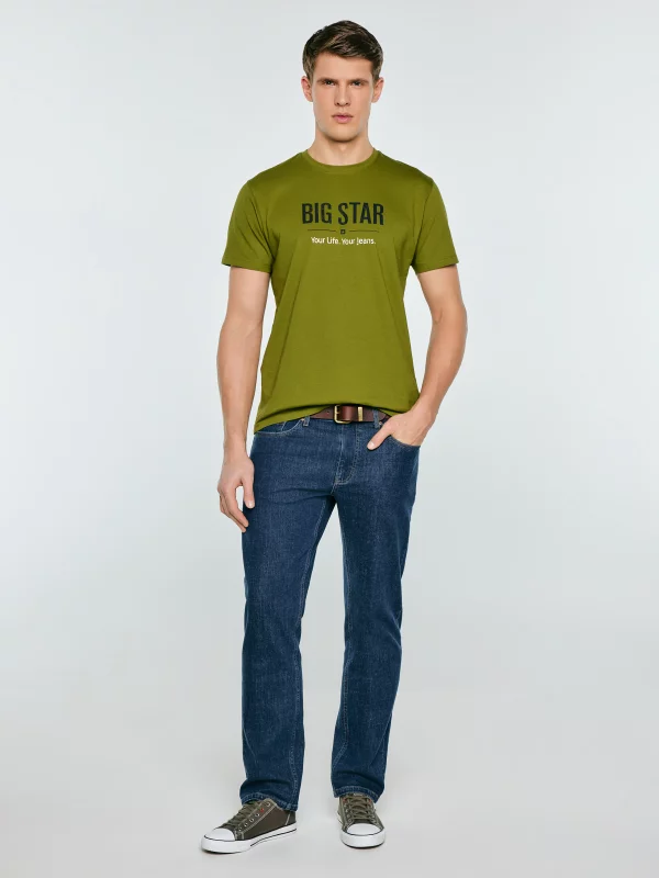 Koszulka męska o klasycznym kroju zielona Bruno 305