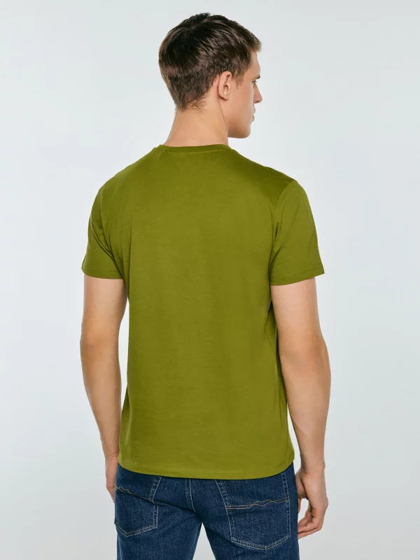 Koszulka męska o klasycznym kroju zielona Bruno 305