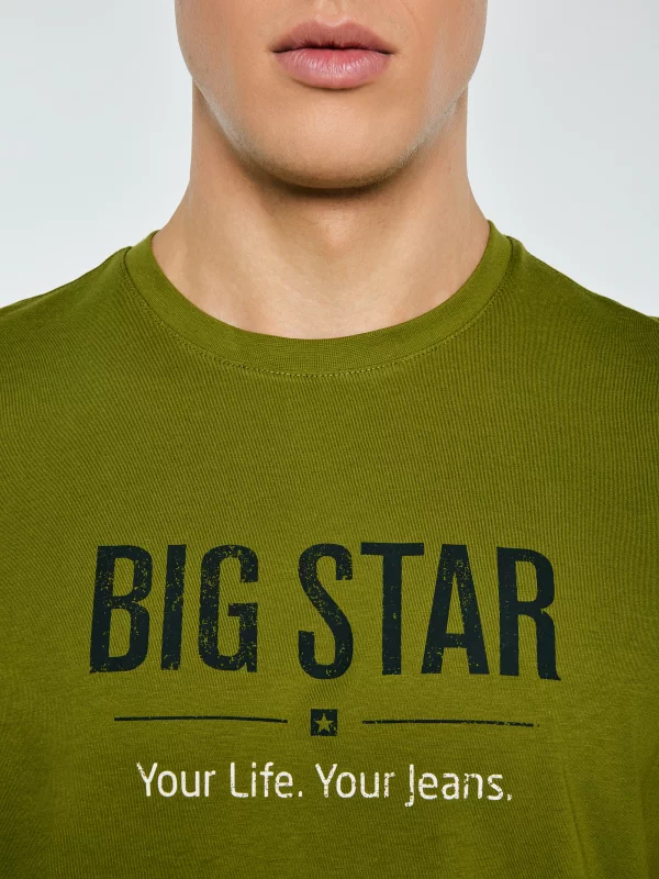 Koszulka męska o klasycznym kroju zielona Bruno 305