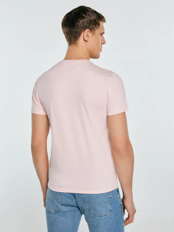Koszulka męska o klasycznym kroju różowa Bruno 600