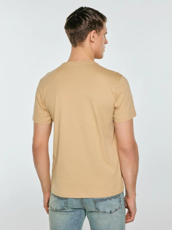 Koszulka męska o klasycznym kroju beżowa Bruno 800