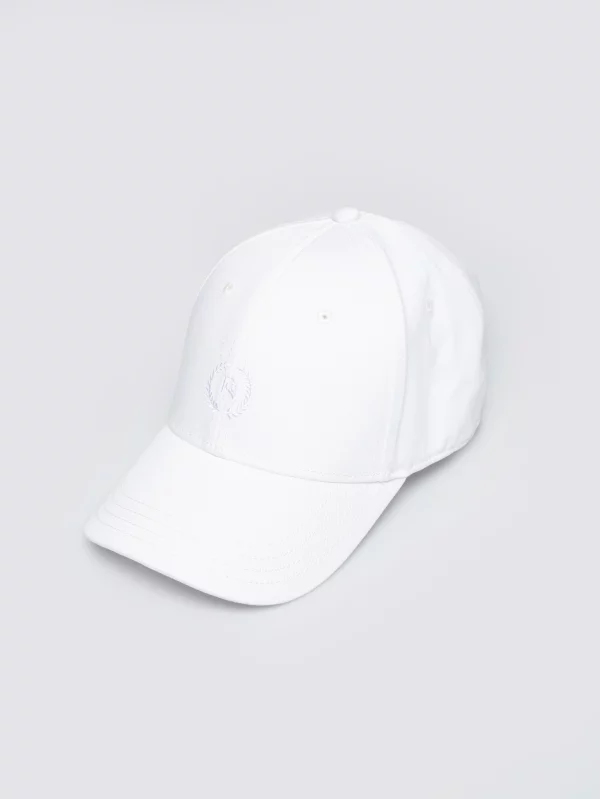 Czapka z daszkiem z haftem biała Centi 101