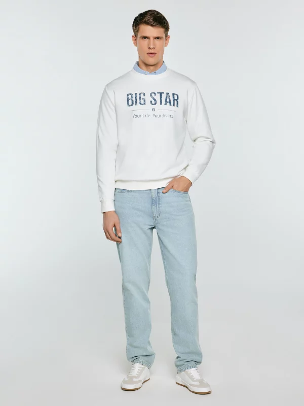 Bluza męska z logo BIG STAR biała Setor 100