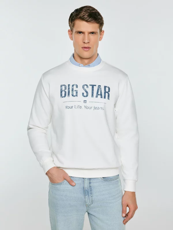 Bluza męska z logo BIG STAR biała Setor 100