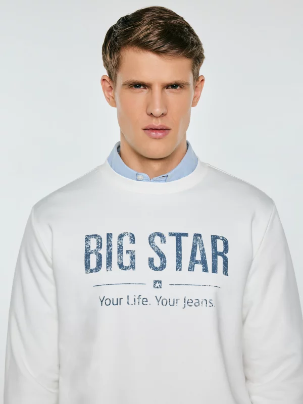 Bluza męska z logo BIG STAR biała Setor 100