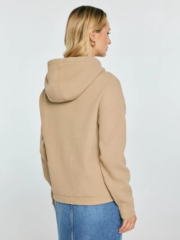 Bluza damska rozpinana z kapturem beżowa Grala 801