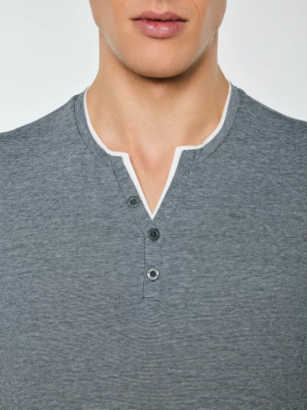 Koszulka męska w drobne paski granatowa Alanso 403