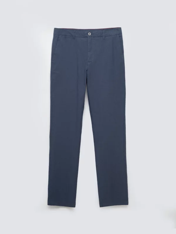 Spodnie męskie chinosy w drobny wzorek niebieskie Erhati 401