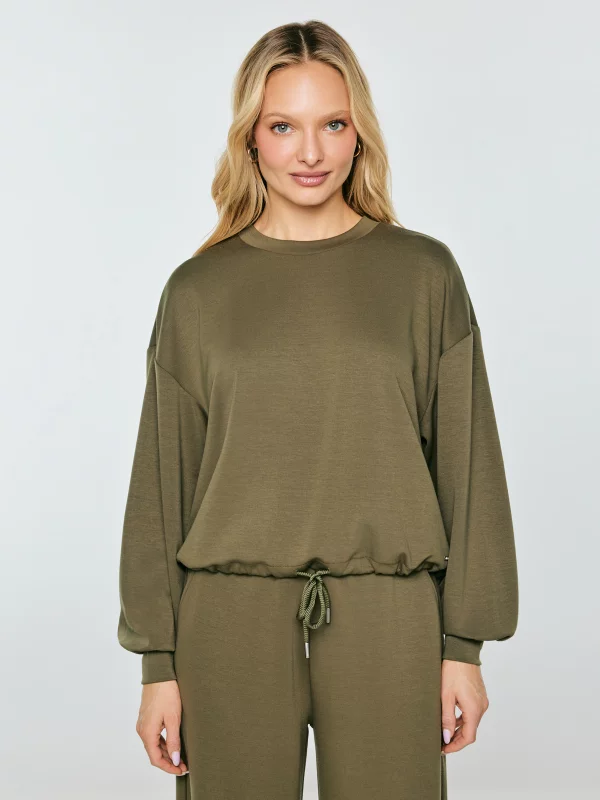 Bluza damska z wiskozy khaki Lunara 303