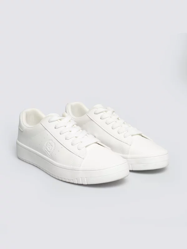 Sneakersy damskie ze skóry ekologicznej białe NN274577 101