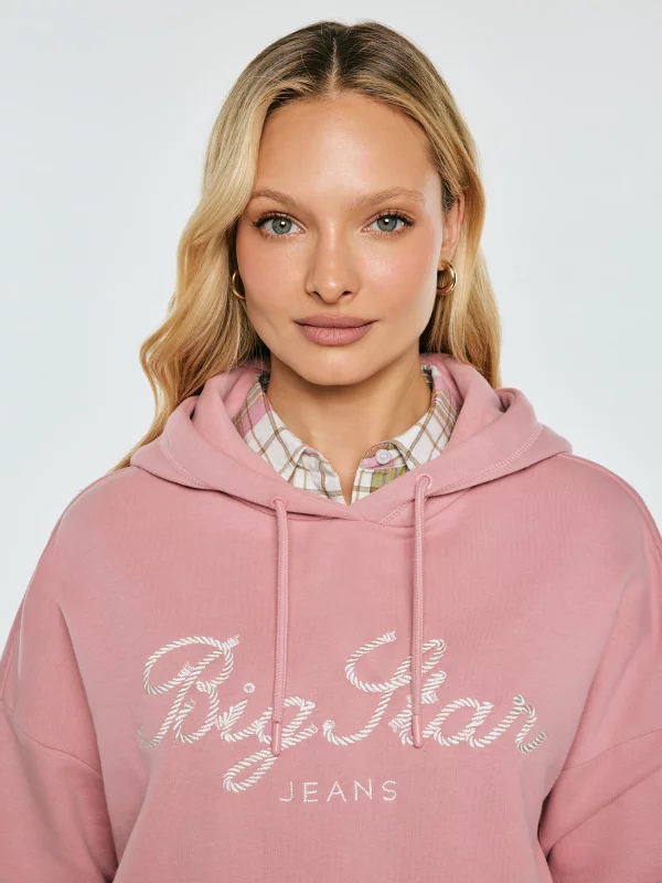 Bluza damska z kapturem różowa Raisa 601