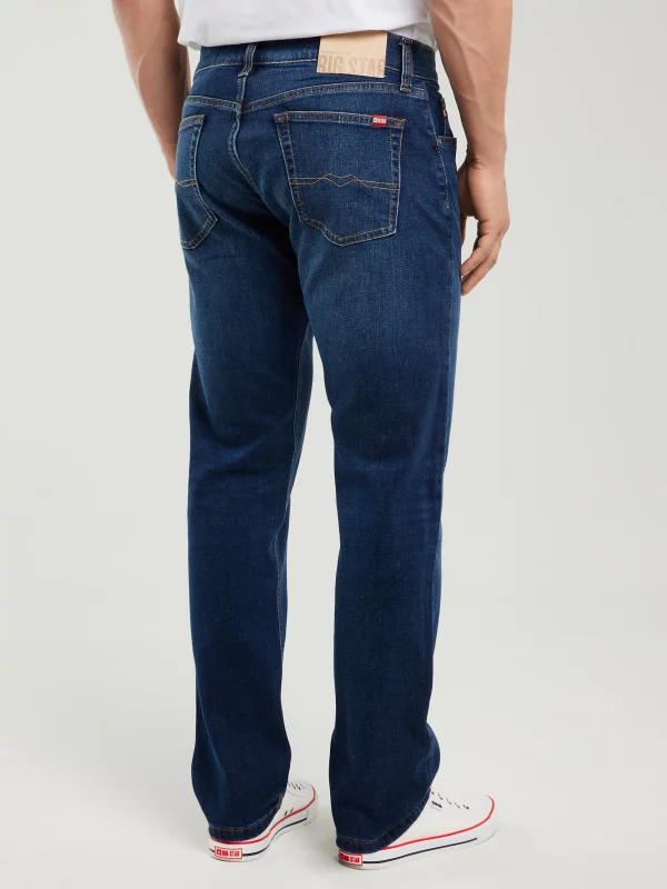 Jeansy męskie z prostą nogawką granatowe Ronald 315