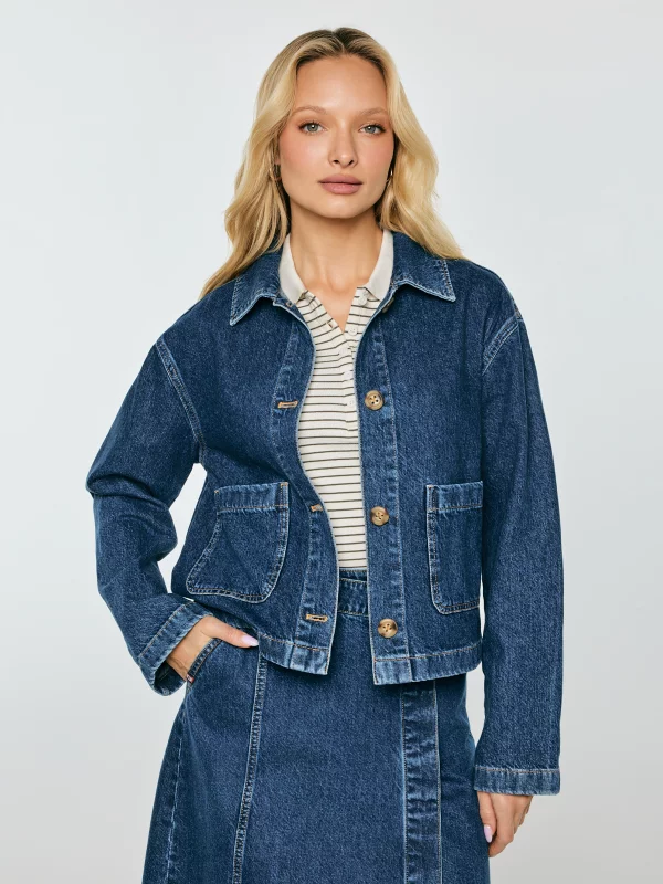 Kurtka damska jeansowa granatowa Aubrey 547