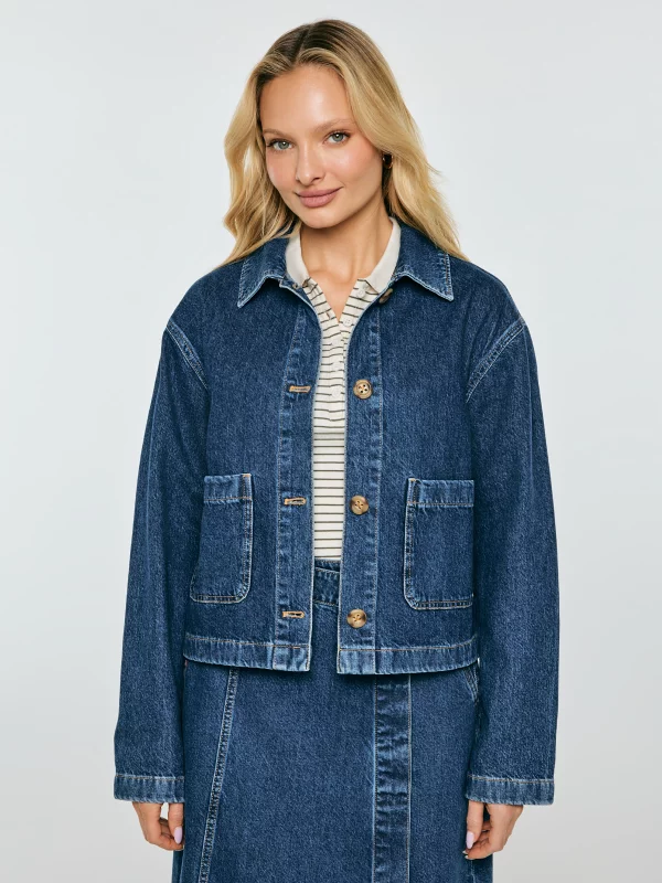 Kurtka damska jeansowa granatowa Aubrey 547