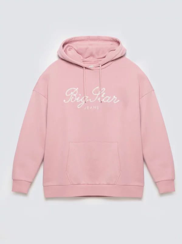 Bluza damska z kapturem różowa Raisa 601