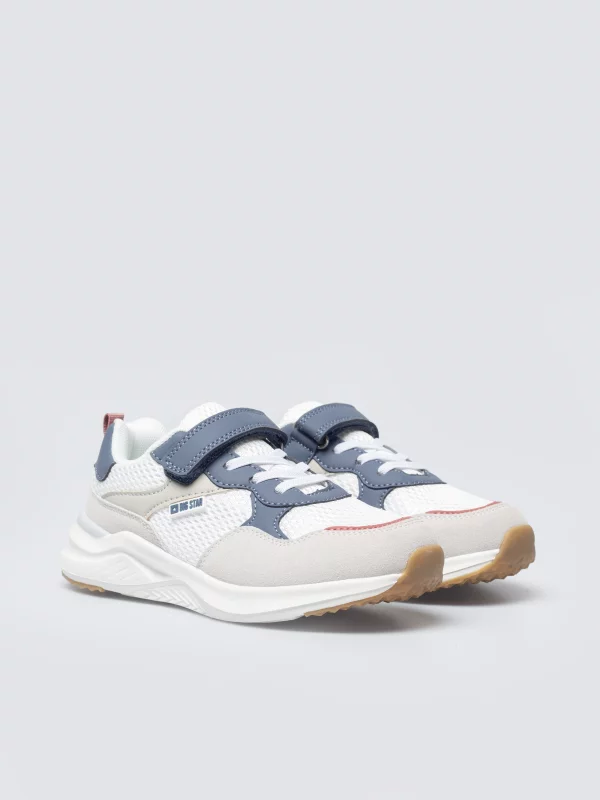 Sneakersy dziecięce z granatowymi wstawkami białe TT374029 101