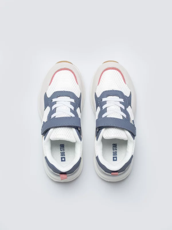 Sneakersy dziecięce z granatowymi wstawkami białe TT374029 101