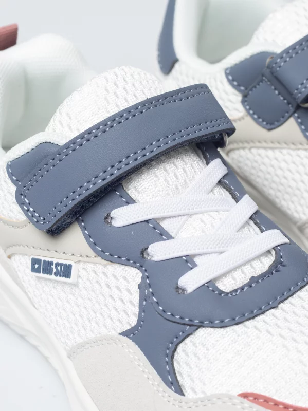 Sneakersy dziecięce z granatowymi wstawkami białe TT374029 101