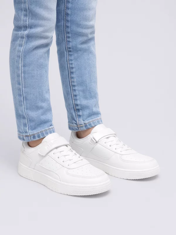 Sneakersy dziewczęce ze skóry ekologicznej białe TT374149 101