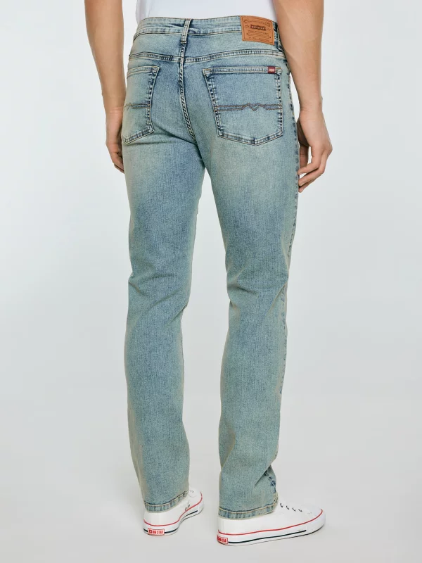 Jeansy męskie dopasowane niebieskie Terry High Waist 185