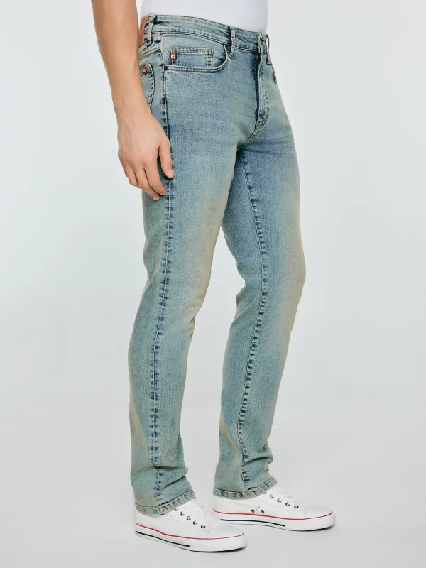 Jeansy męskie dopasowane niebieskie Terry High Waist 185