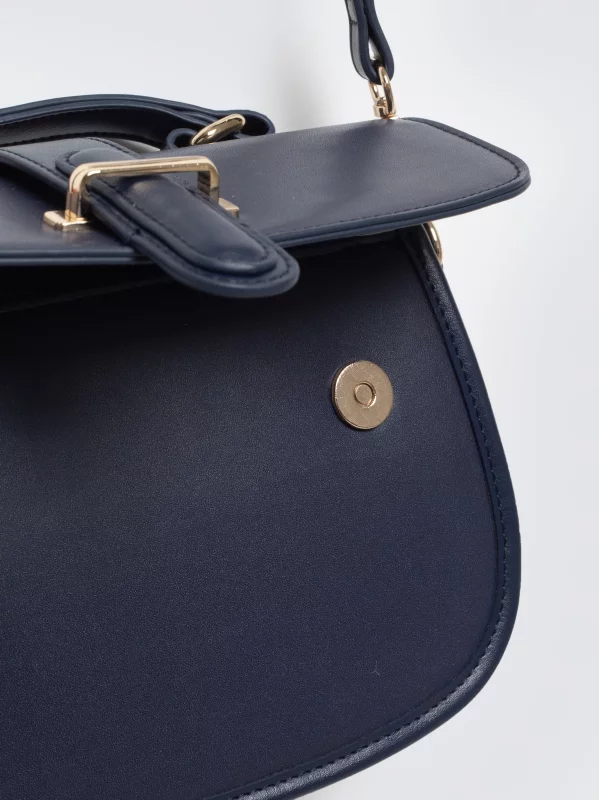 Torebka damska do ręki z dodatkowym paskiem granatowa Zahradi 403