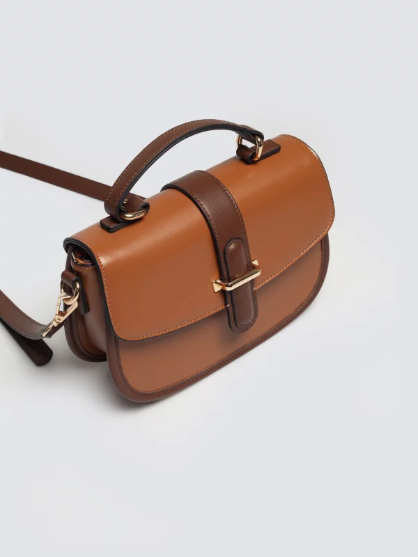 Torebka damska do ręki z dodatkowym paskiem brązowa Zahradi 803