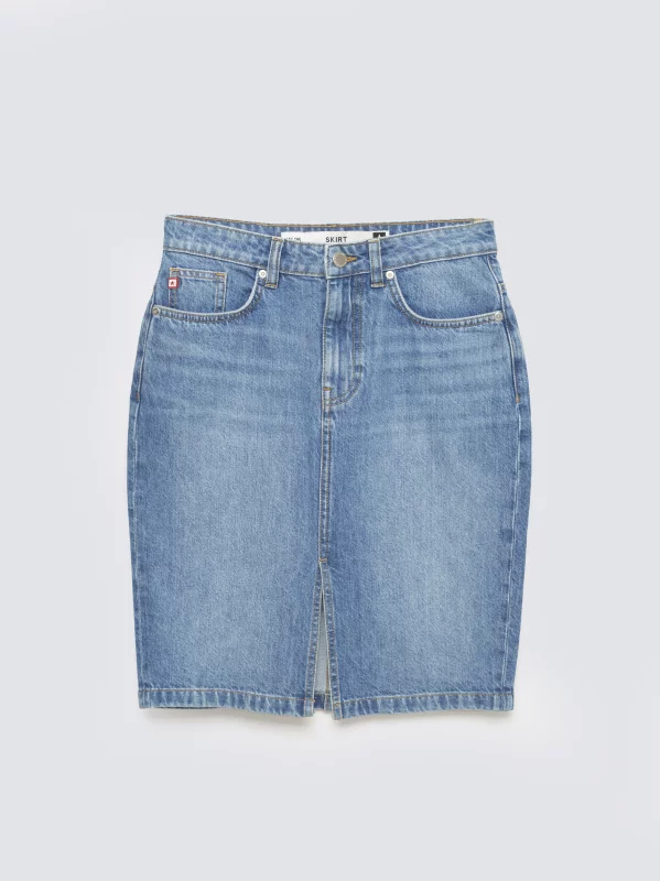 Spódnica damska jeansowa mini niebieska Zoe 462