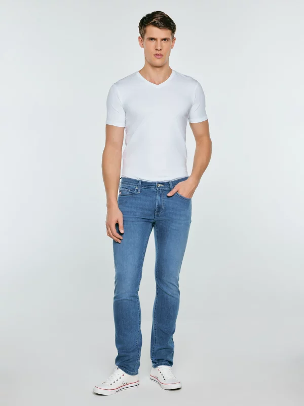 Jeansy męskie dopasowane niebieskie Terry 230