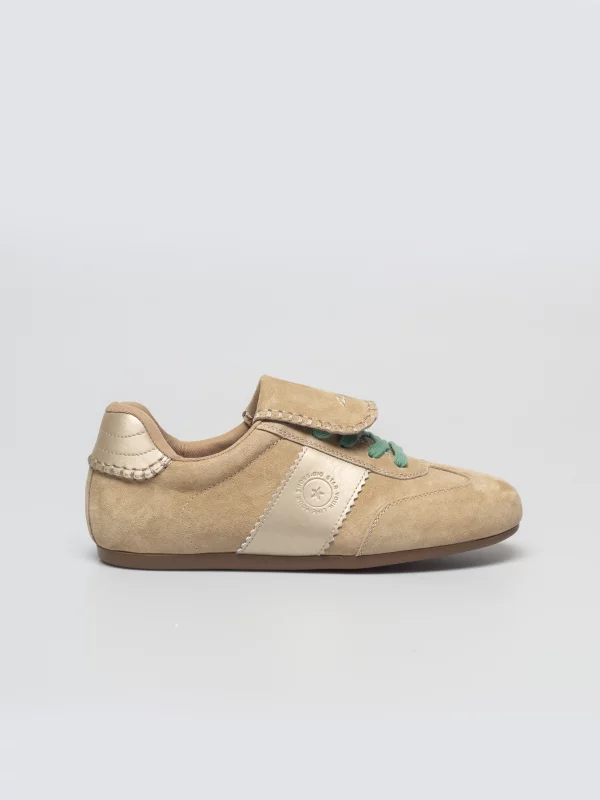 Sneakersy damskie ze skóry naturalnej beżowe TT274686 801