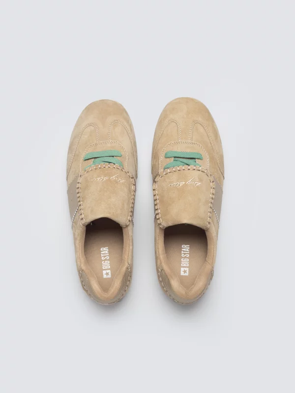 Sneakersy damskie ze skóry naturalnej beżowe TT274686 801