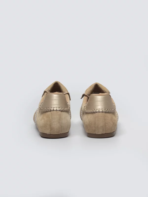 Sneakersy damskie ze skóry naturalnej beżowe TT274686 801