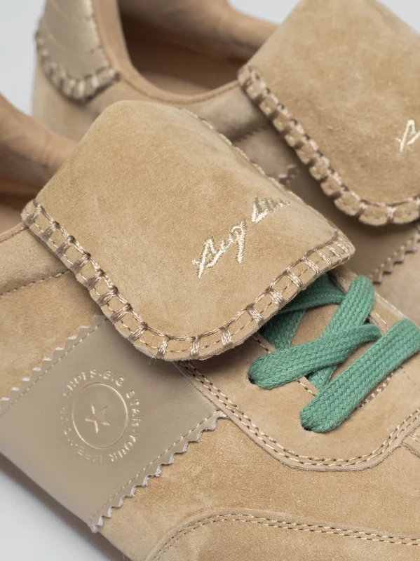 Sneakersy damskie ze skóry naturalnej beżowe TT274686 801