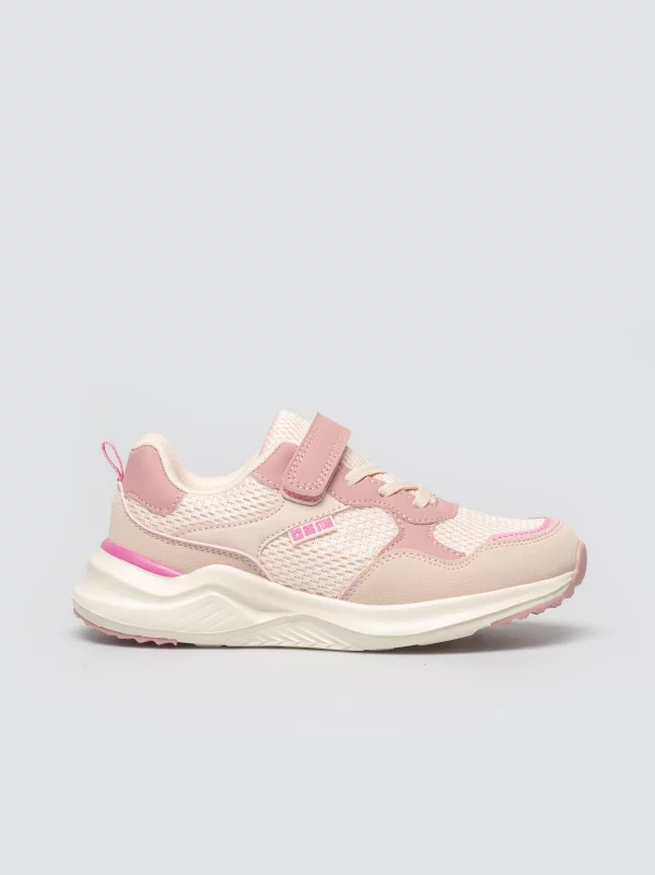 Sneakersy dziewczęce zapinane na rzep różowe TT374031 600
