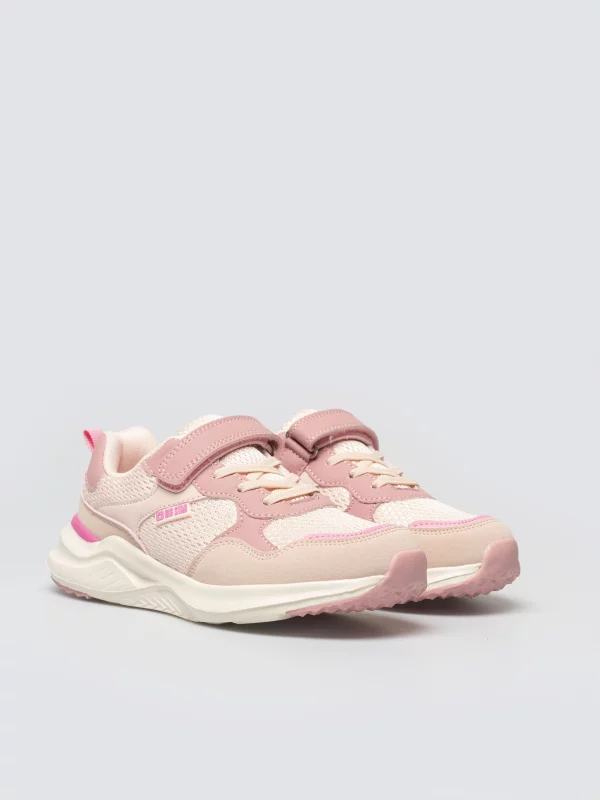 Sneakersy dziewczęce zapinane na rzep różowe TT374031 600