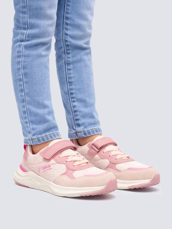 Sneakersy dziewczęce zapinane na rzep różowe TT374031 600