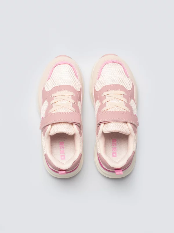 Sneakersy dziewczęce zapinane na rzep różowe TT374031 600