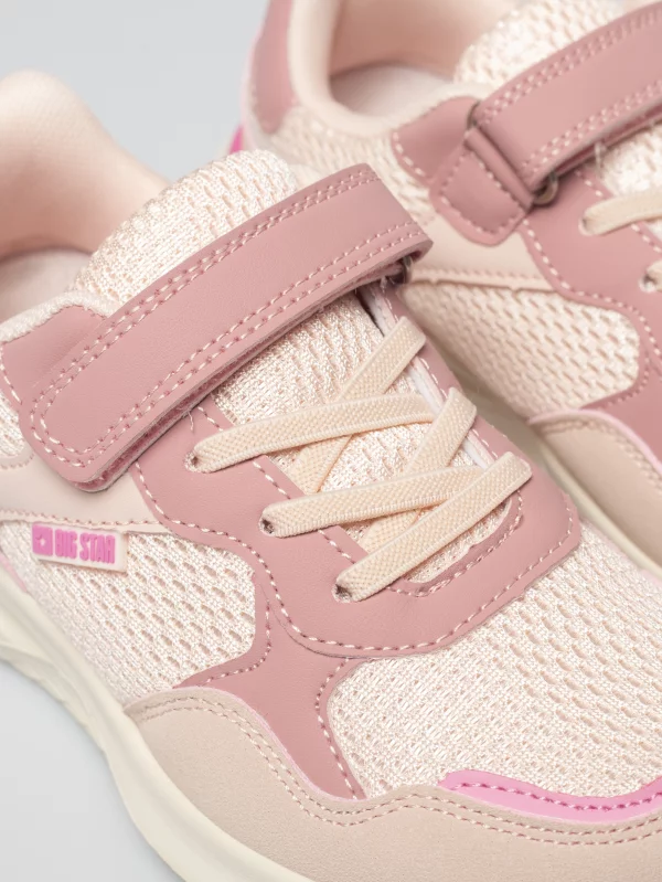 Sneakersy dziewczęce zapinane na rzep różowe TT374031 600