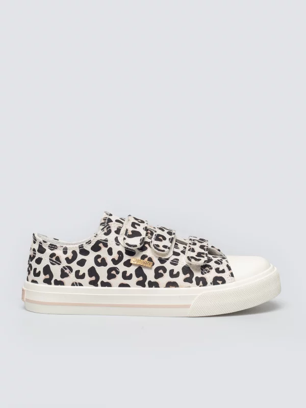 Trampki dziewczęce w panterkę wielokolorowe TT374171 000