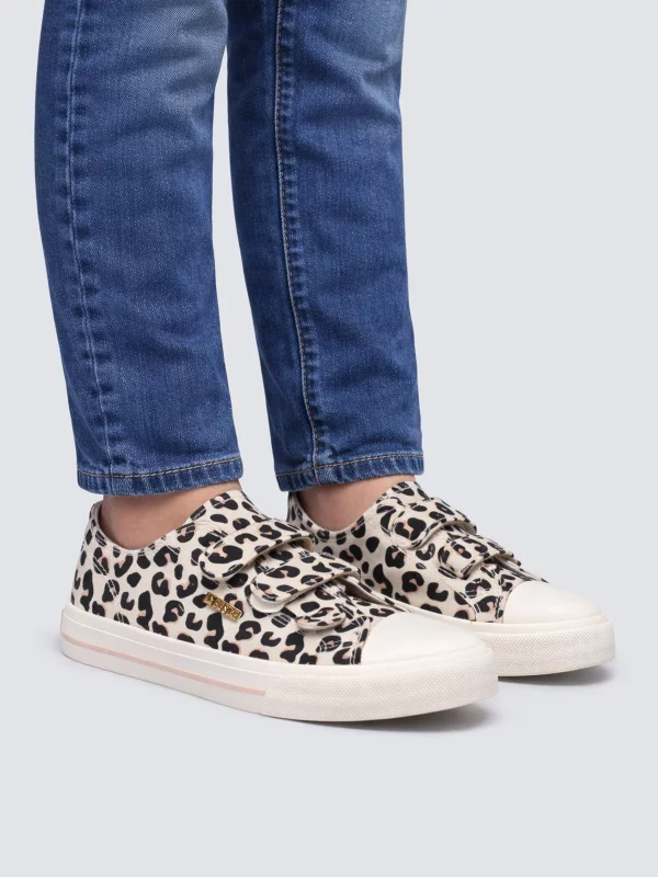 Trampki dziewczęce w panterkę wielokolorowe TT374171 000