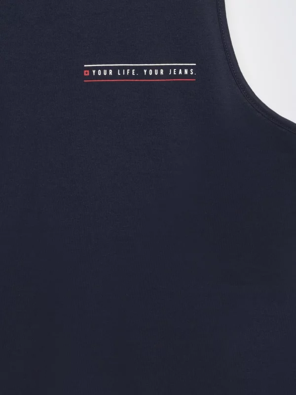 Koszulka męska bez rękawów granatowa Soner 403