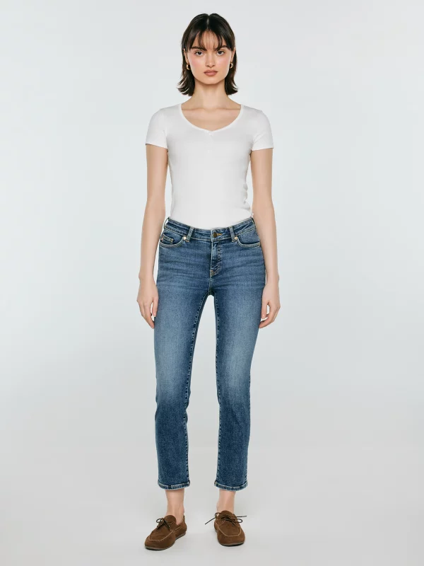 Jeansy damskie z krótką nogawką niebieskie Adela Cropped 296