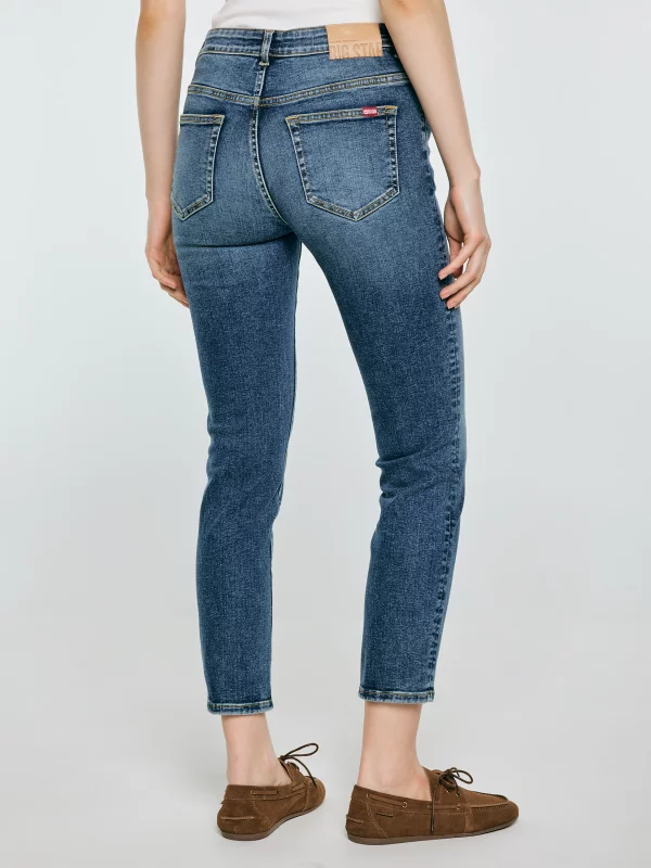 Jeansy damskie z krótką nogawką niebieskie Adela Cropped 296